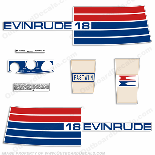 Evinrude 1973 18hp Decal Kit INCR10Aug2021
