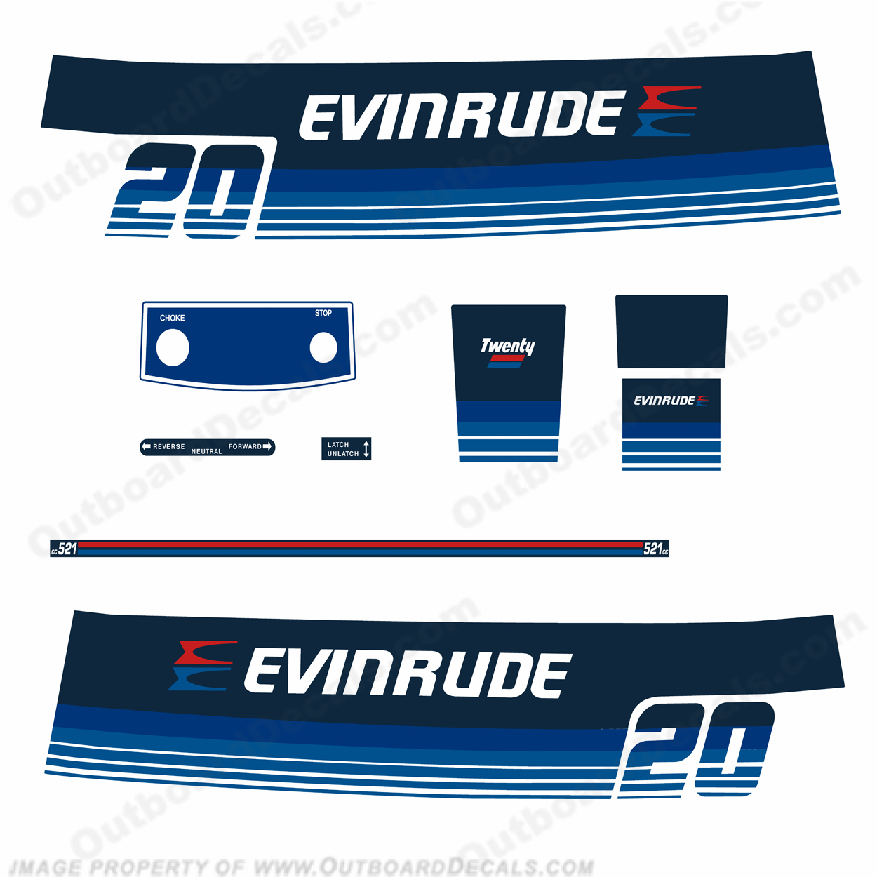 Evinrude 1979 20hp Decal Kit INCR10Aug2021