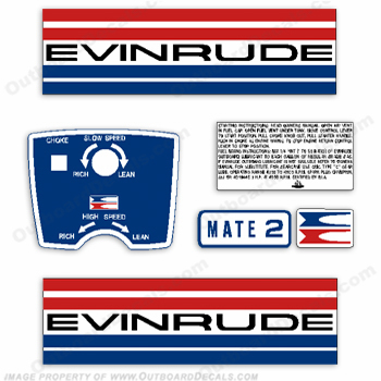 Evinrude 1973 2hp Decal Kit INCR10Aug2021