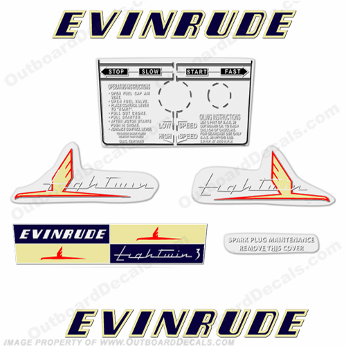 Evinrude 1954 3hp Decal Kit INCR10Aug2021