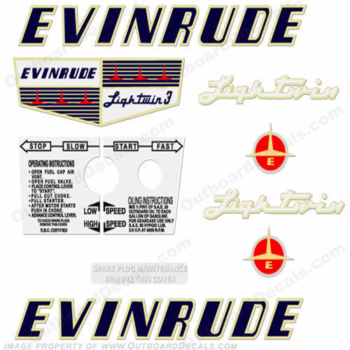 Evinrude 1956 3hp Decal Kit INCR10Aug2021