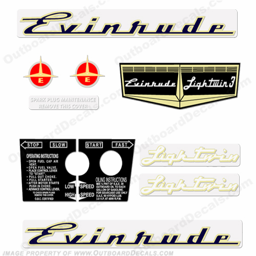 Evinrude 1957 3hp Decal Kit INCR10Aug2021