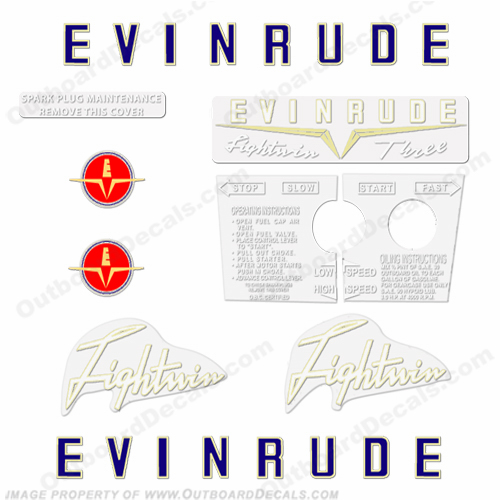 Evinrude 1958 3hp Decal Kit INCR10Aug2021