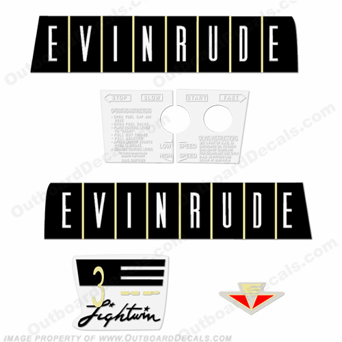 Evinrude 1960 3hp Decal Kit INCR10Aug2021