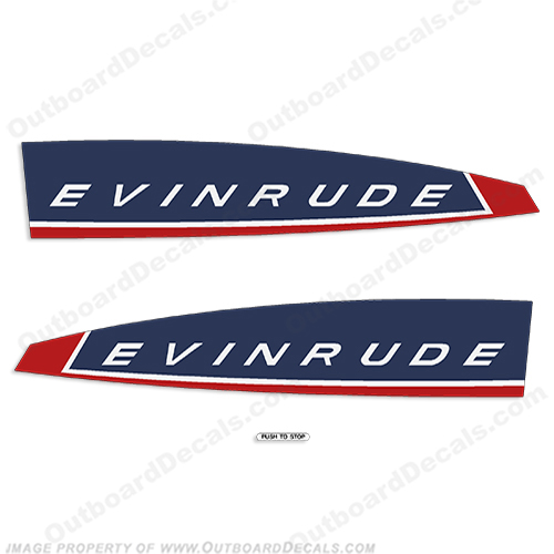 Evinrude 1967 40hp Decal Kit 67, 40, INCR10Aug2021