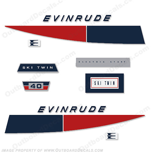 Evinrude 1971 40hp Decal Kit INCR10Aug2021