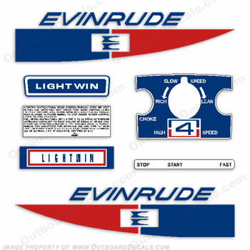 Evinrude 1971 4hp Decal Kit INCR10Aug2021