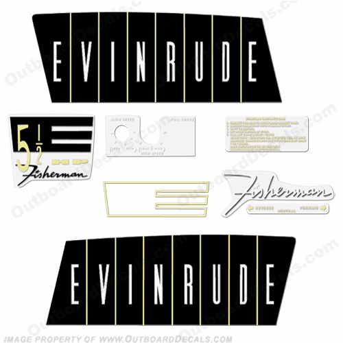 Evinrude 1960 5.5hp Decal Kit INCR10Aug2021