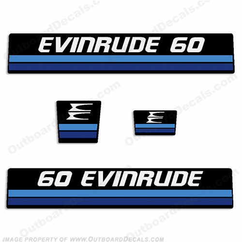 Evinrude 1982 60hp Decal Kit INCR10Aug2021