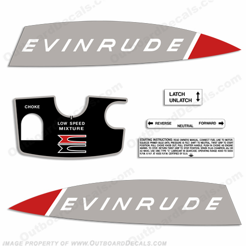 Evinrude 1965 6hp Decal Kit INCR10Aug2021