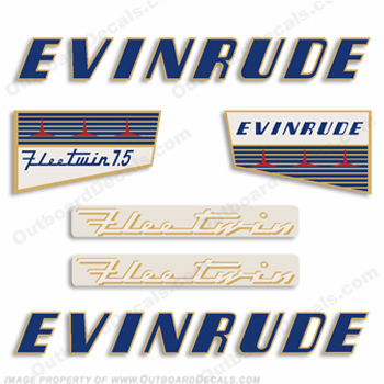 Evinrude 1956 7.5hp Decal Kit INCR10Aug2021