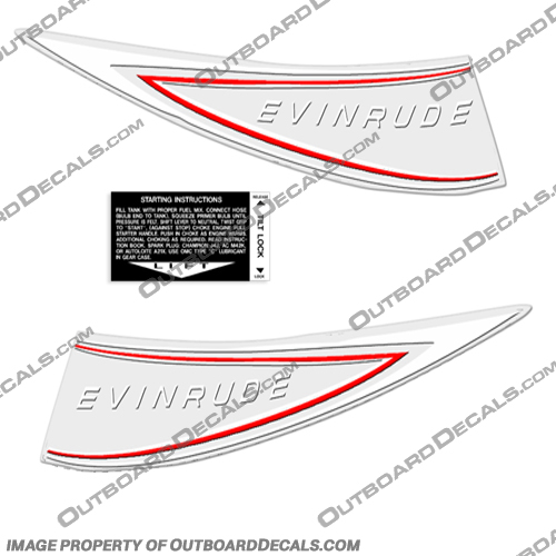 Evinrude 9.5hp Decals- 1964  evinrude, 9.5, 9.5hp, 9.5 hp, 1964, decals, decal, kit, stickers, outboard, vintage, 