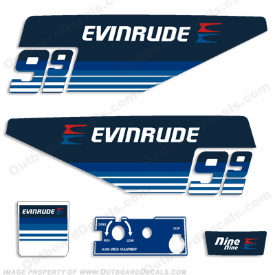 Evinrude 1979 9.9hp Decal Kit evinrude 9.9, 79, INCR10Aug2021