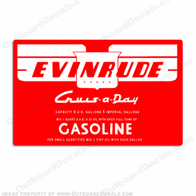 Evinrude 1953-1956 6 Gallon Fuel Tank Decal INCR10Aug2021