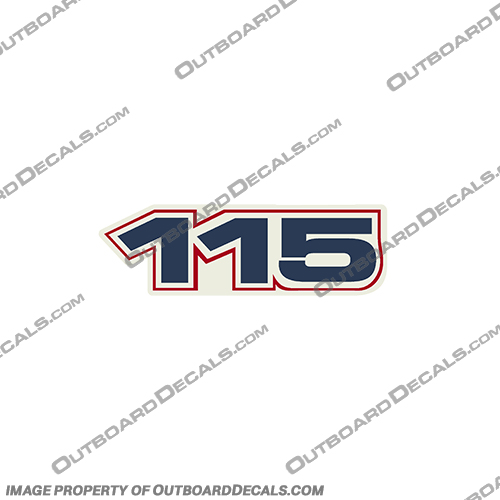 Evinrude Single "115" E-Tec Decal  evinrude, 115, 115hp, 115 hp, single, decal, e-tec, etec, number, numbers, sticker