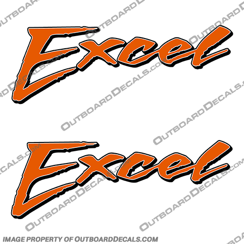Excel Decals - 1-Color (Set of 2) Excel, Boat, excell, Decal, Decals, Excel Boat, 1 Color, One Color, 1-Color, One-Color, one, color, Set of 2, Set of Two, set, of, two, 2