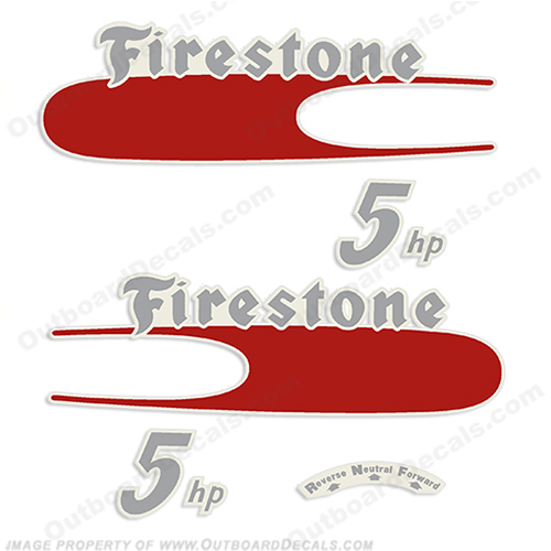 Firestone 1957 5hp Outboard Decal Kit firestone, outboard, decal, 5hp, 5, hp, 1957, 57, 57, INCR10Aug2021