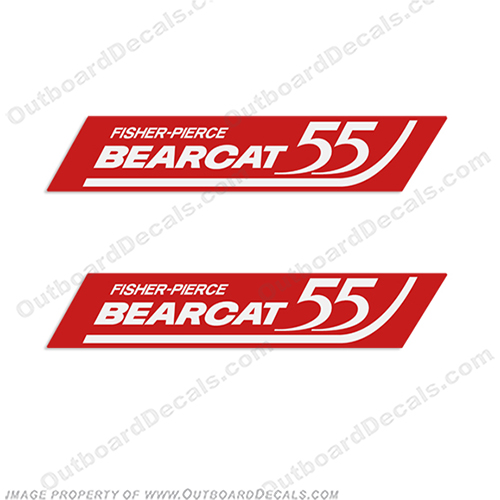 Fisher Pierce Bearcat 55 fisher, pierce, bearcat, 55, hp, bear, cat, outboard, motor, engine, decal, sticker, INCR10Aug2021