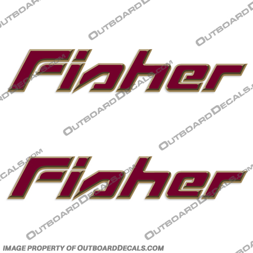 Fisher 3 Dimesional Style Boat Decals - Not Raised! fisher, 3d, 3D, 3 dimensional, style, boat, decal, decals, stickers, logos, outboard, 