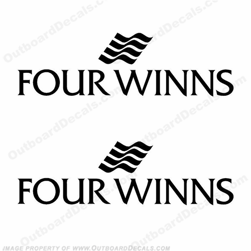 Four Winns Boat Logo Decals (Set of 2) - Any Color - Style 1 INCR10Aug2021