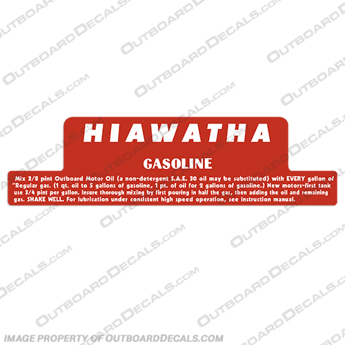 Hiawatha Fuel Tank Decal (Single Decal) Hiawatha, fuel, tank, decal, single, 1,