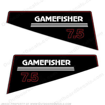 Gamefisher 7.5hp Outboard Decal Kit 7.5 hp, INCR10Aug2021