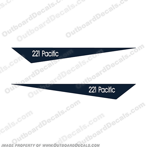 Grady-White Pacific 221 Pennant Decals grady, white, 221, pacific, 22, boat, cabin, side, pennant, model, lettering, decal, sticker, kit, set, of, two