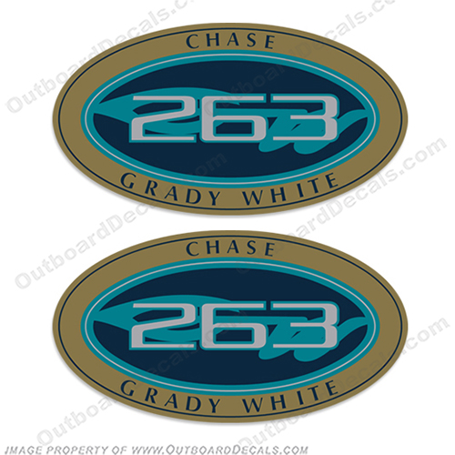 Grady White 263 Chase Logo Decals (Set of 2)   Gradywhite, 263, INCR10Aug2021
