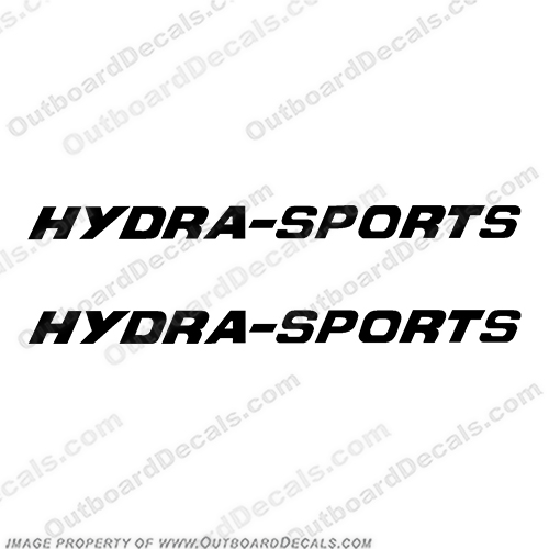 HydraSports Boat Logo Decal - Any Color! (Set of 2) Style 3 hydra, sports, boats, one, color, die, cut, lettering, boat, hull, logo, decal, sticker, kit, set, of, two, decals, for, hydrasports, hydra-sports