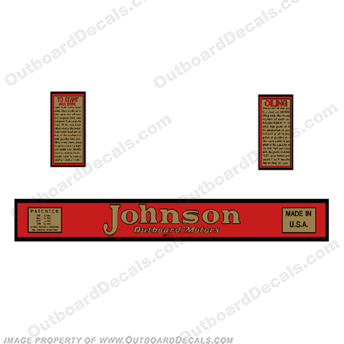 Johnson 1928 2.5hp A-35 Decals 2hp, 2, 2 1/2, 2 1/2hp, 2 1/2 hp, hp, a35, A35, a 35, A 35, 35, 1928, 28', vintage, motor, emblem, sticker, stickers, sea horse, seahorse, decal kit