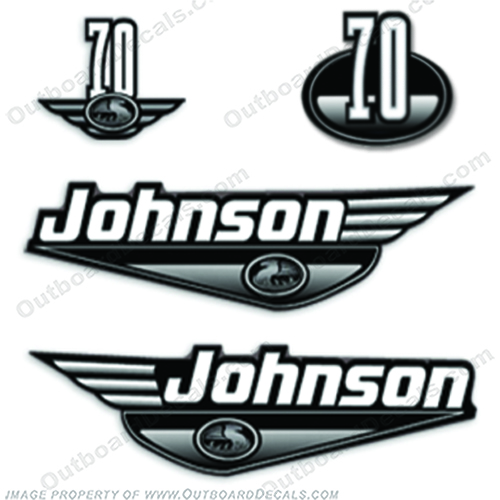 Johnson 70 hp Decal Kit - Black 70, 70hp, INCR10Aug2021