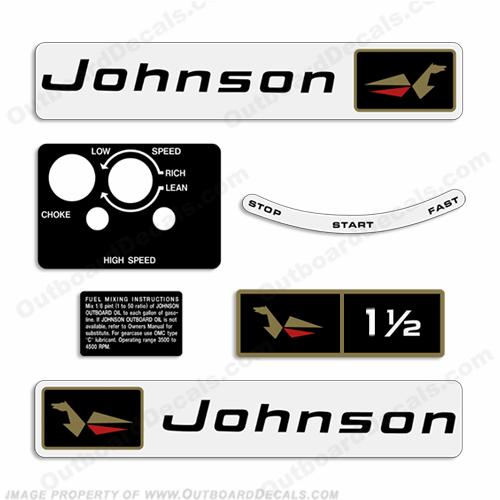 Johnson 1968 1.5hp Decals (SC-10S) 1.5, 1 1/2, hp, 68, 68, INCR10Aug2021