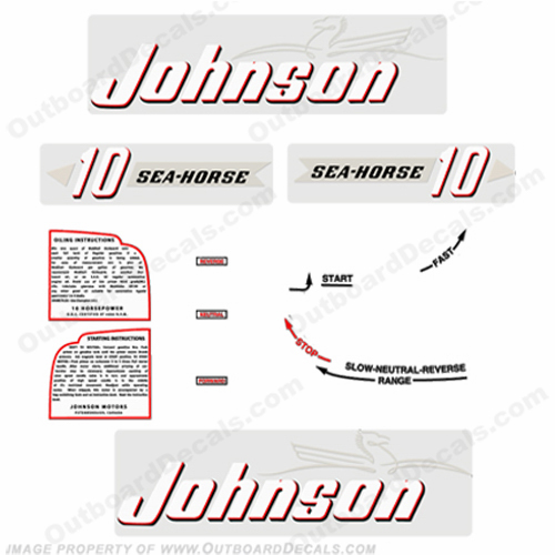 Johnson 1952 10hp Decals - Style B INCR10Aug2021