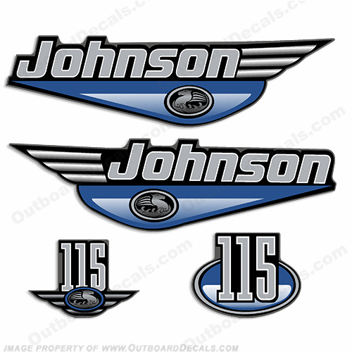 Johnson 115hp Decals 1999 - 2001 (Blue) INCR10Aug2021