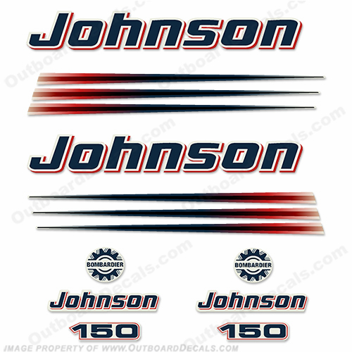 Johnson 150hp Decals 2002 - 2006 INCR10Aug2021