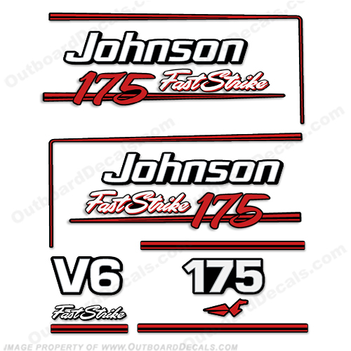 Johnson 175hp V6 FastStrike Decals - 1991 - 1996 Fast Strike, 175, INCR10Aug2021