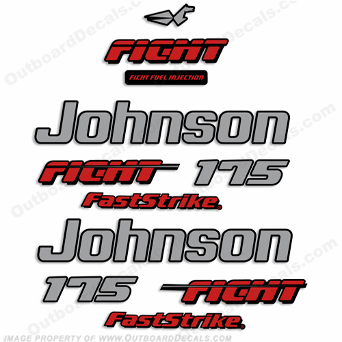 Johnson 175hp FastStrike Ficht Decals 1997 - 1998 Fast Strike, 175, INCR10Aug2021