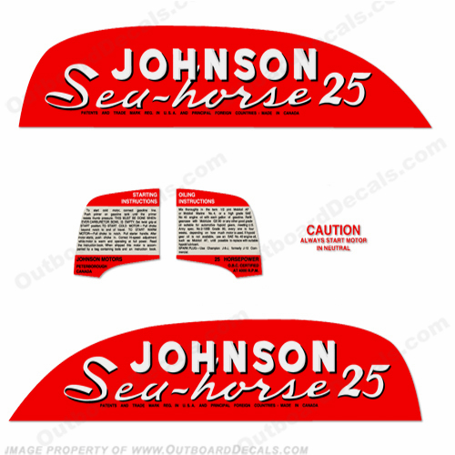Johnson 1951 25hp Decals - Style A 