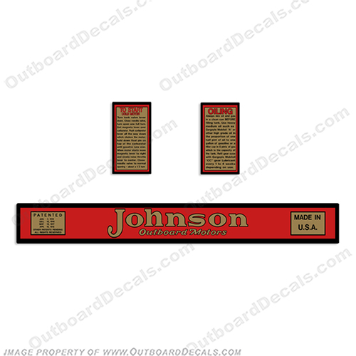 Johnson 1925 2hp AB25 Decals  2hp, 2, 2 1/2, 2 1/2hp, 2 1/2 hp, hp, a35, A35, a 35, A 35, 35, 1928, 28, vintage, motor, emblem, sticker, stickers, INCR10Aug2021