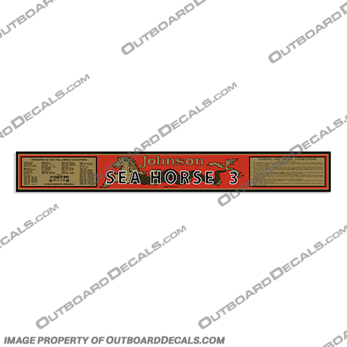 Johnson A 45 1929 3hp Outboard Engine Motor Decal johnson, seahorse, sea, decal, outboard, engine, sticker, horse, at, 10, lt, 1929, 29, 5, 5hp, 3, 3hp, j, 75, j75, johnson, decals, 1.4hp, 1935, J75, vintage, motor, stickers