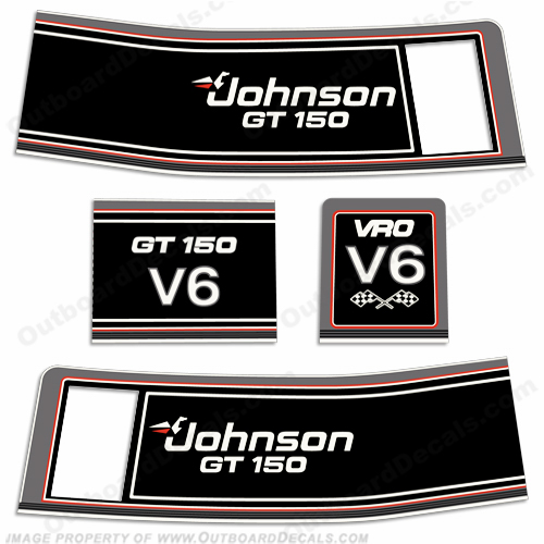 Johnson GT 150hp Decals 1988 1989 1990 1991 1992 1993 1994 INCR10Aug2021