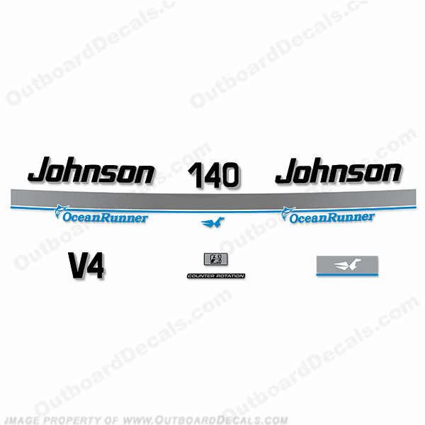 Johnson 140hp V4 OceanRunner Decals ocean runner, ocean-runner, INCR10Aug2021
