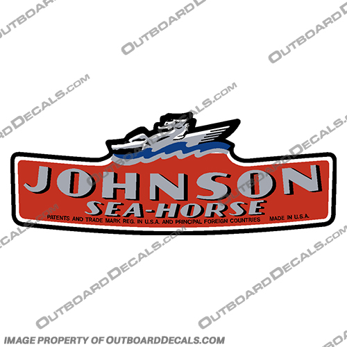 Johnson Sea Horse Outboard Motor Engine Stand Decal  Johnson, sea, horse, seahorse, outboard, motor, engine, stand, decal