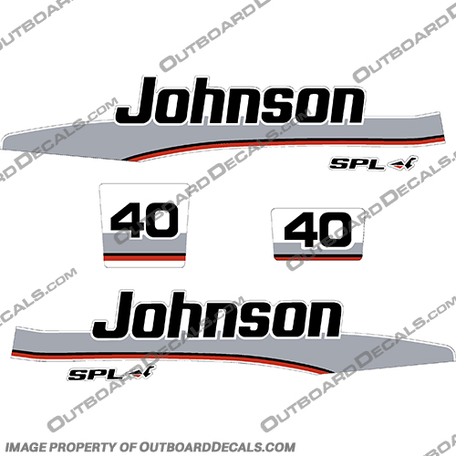 Johnson 40hp SPL 1998 Decal Kit  johnson, 40, spl, 1998, motor, outboard, engine, decal, decals, stickers, kit, boat