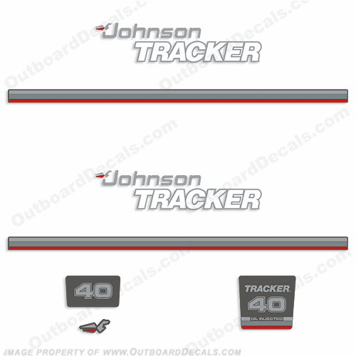 Johnson Tracker 40hp Decal Kit - Red INCR10Aug2021
