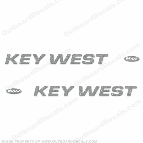 Key West Boat Decals (Set of 2) - Metallic Silver INCR10Aug2021