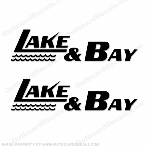 Lake & Bay Boat Logo Decals (Set of 2) - Any Color! lake and bay, lake, bay, INCR10Aug2021