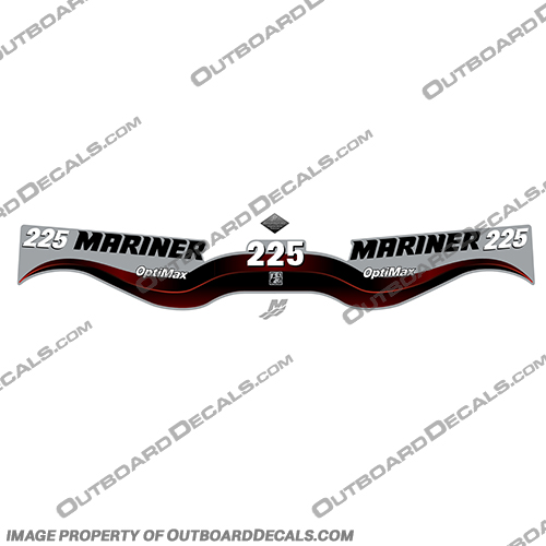 Mariner 225hp Optimax Decal Kit - Wrap Around 2003 - 2008  150, mariner, optimax, 225hp, 200, 2003, 2004, 2005, 2006, 2007, 2008, boat, decals, decal, stickers, set, outboard, engine, wrap, around