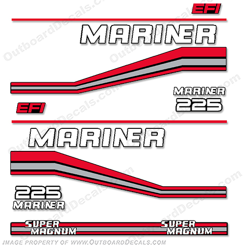Mariner Performance Super Magnum 225hp EFI Decal Kit 1990-1997 225 hp, 225, 1990, 1991, 1992, 1993, 1994, 1995, 1996, 1997, 92, 91, 90, 93, 94, 95, 96, 97, INCR10Aug2021