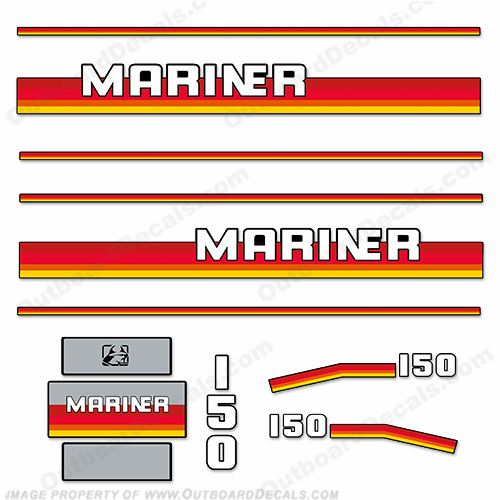 Mariner 150hp Decal Kit - 1990s INCR10Aug2021